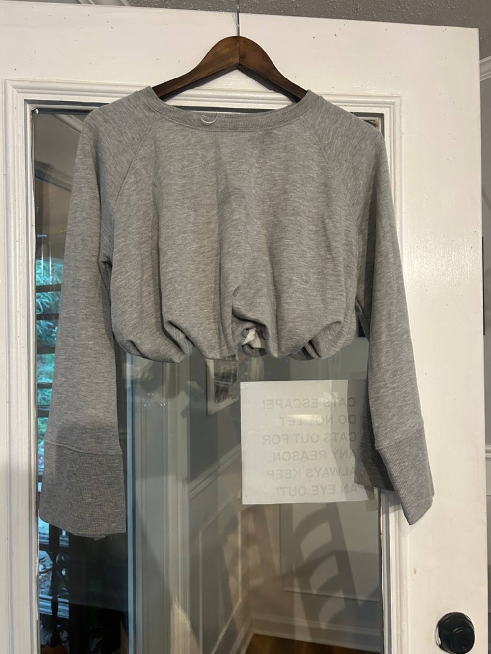 FOREO Gray Cropped Crewneck Sweatshirt